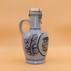 Beer container in enamelled glass, height cm. 30