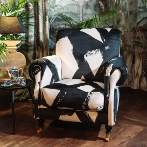 Sillón vintage tapizado en suave terciopelo, 82x91xh.94 cm